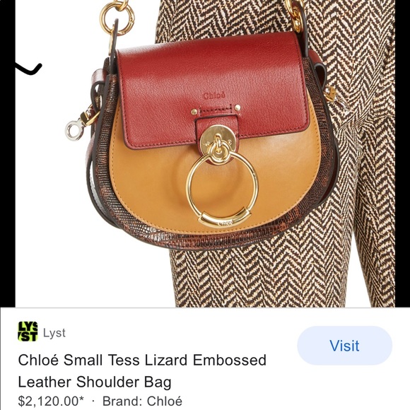 ChloeTess Small Lizard-Embossed Crossbody Bag - Picture 6 of 9